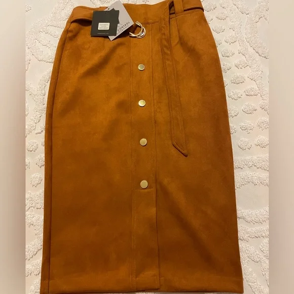 Marc New York Faux Suede Pencil Skirt Size XS - Picture 1 of 6